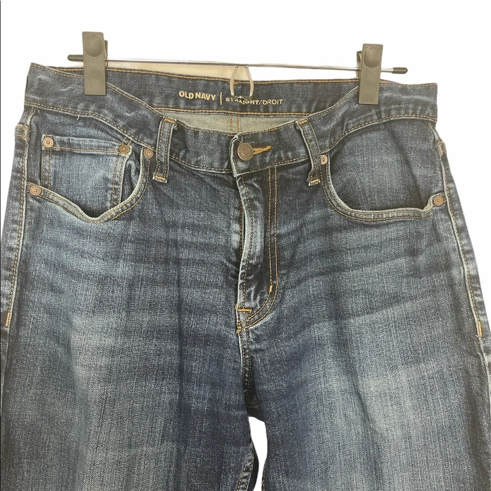 Old Navy Straight Leg Distressed Wash Jeans 32x34 - Picture 3 of 10